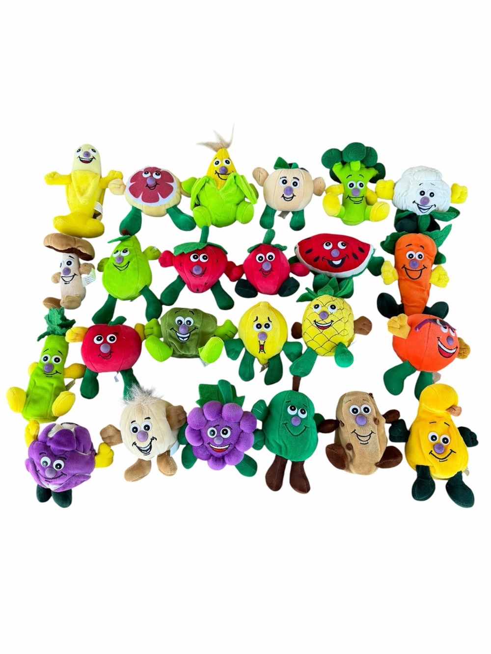 VTG Toybox Creations 24-Piece Anthropomorphic Fruit & Veggie Seedies Plush Toys